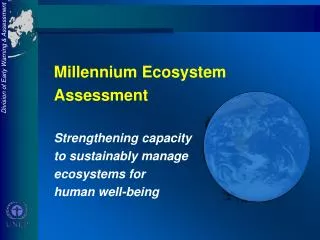 Millennium Ecosystem Assessment Strengthening capacity to sustainably manage ecosystems for