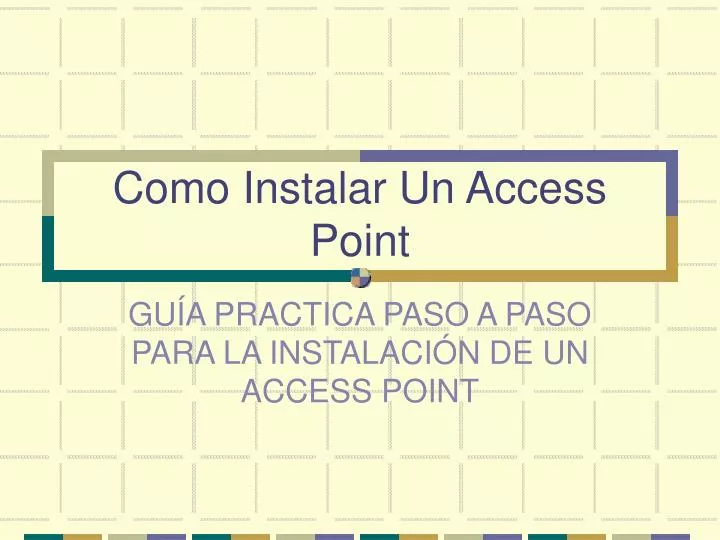 como instalar un access point
