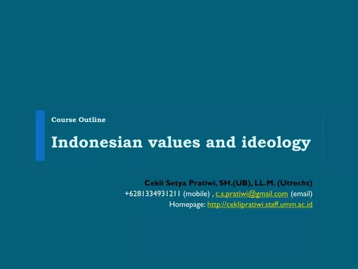 course outline indonesian values and ideology