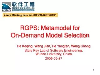 RGPS: Metamodel for On-Demand Model Selection