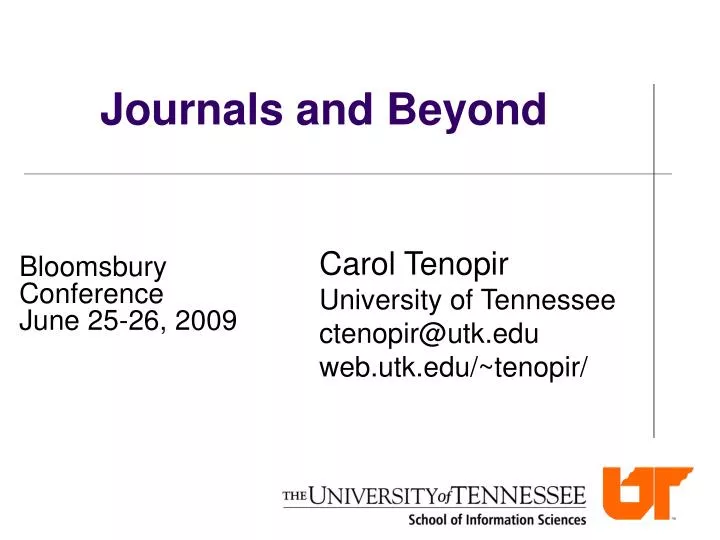 journals and beyond