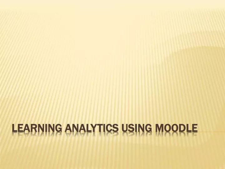 learning analytics using moodle