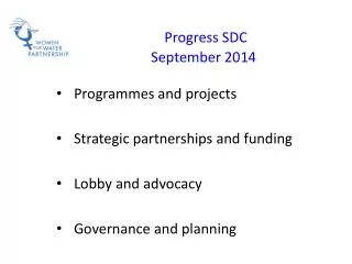 Progress SDC September 2014