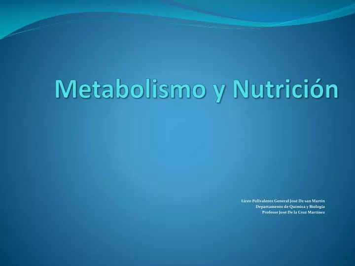 metabolismo y nutrici n
