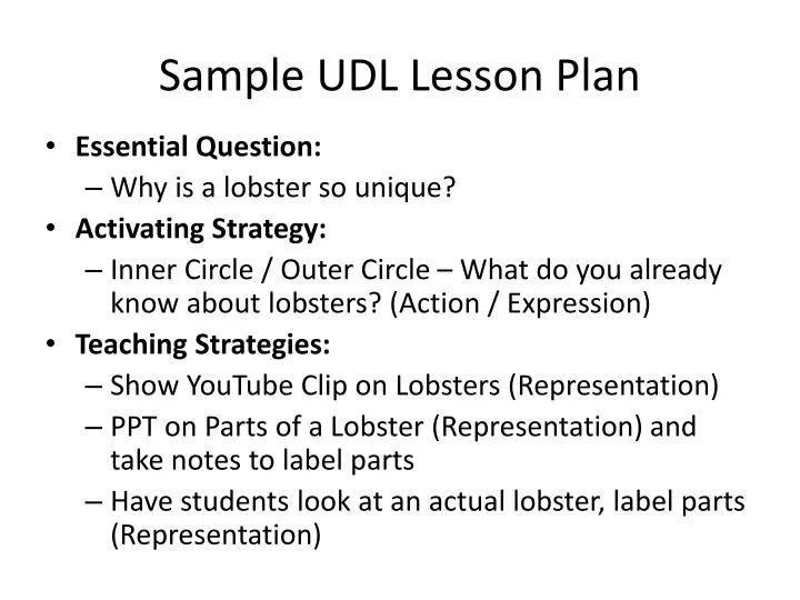 sample udl lesson plan