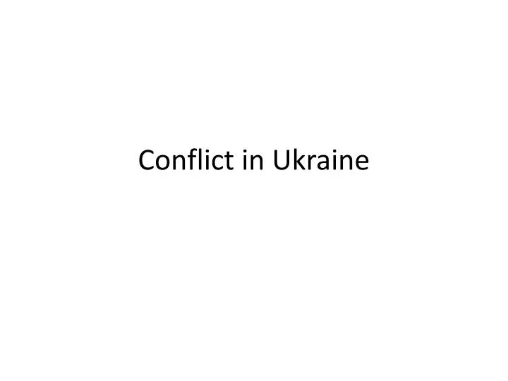 conflict in ukraine