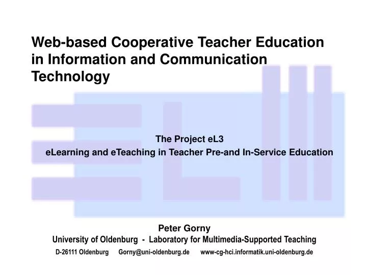 web based cooperative teacher education in information and communication technology