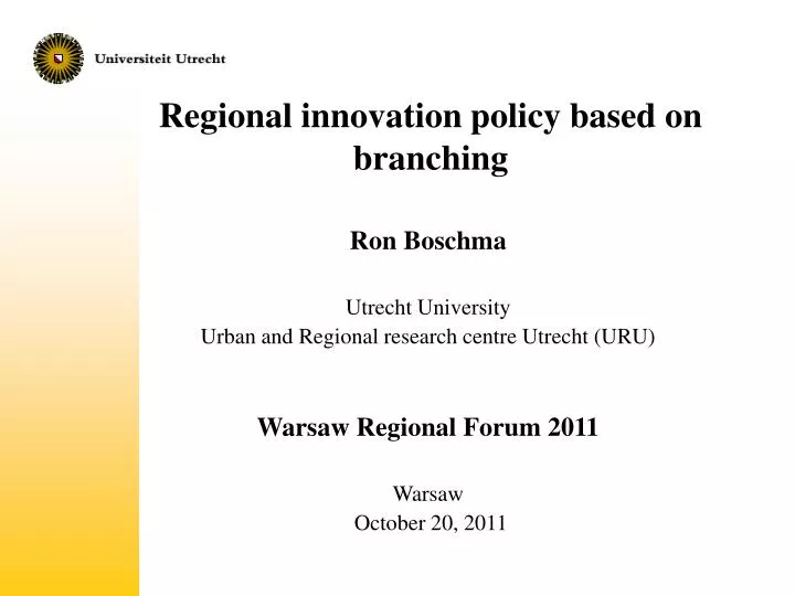 regional innovation policy based on branching