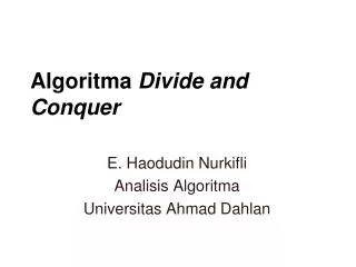 algoritma divide and conquer