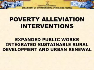 POVERTY ALLEVIATION INTERVENTIONS