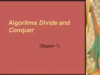 algoritma divide and conquer