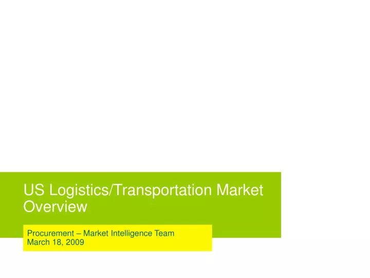 us logistics transportation market overview