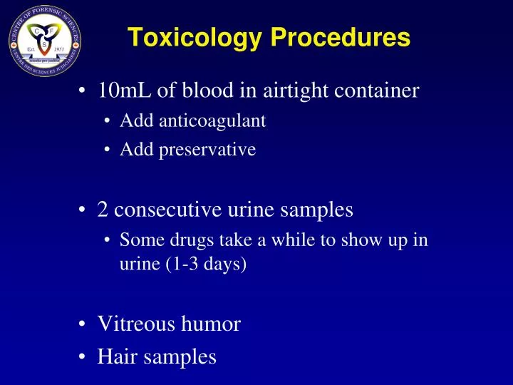 toxicology procedures