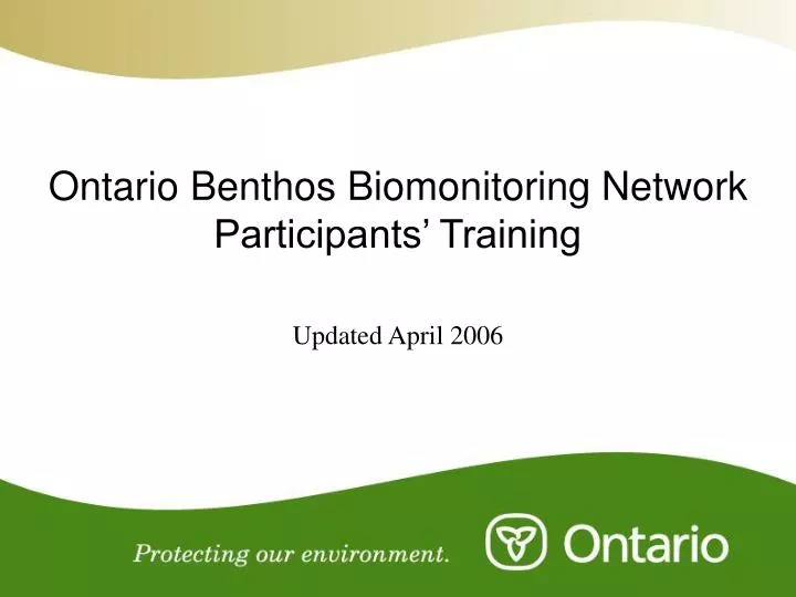 ontario benthos biomonitoring network participants training