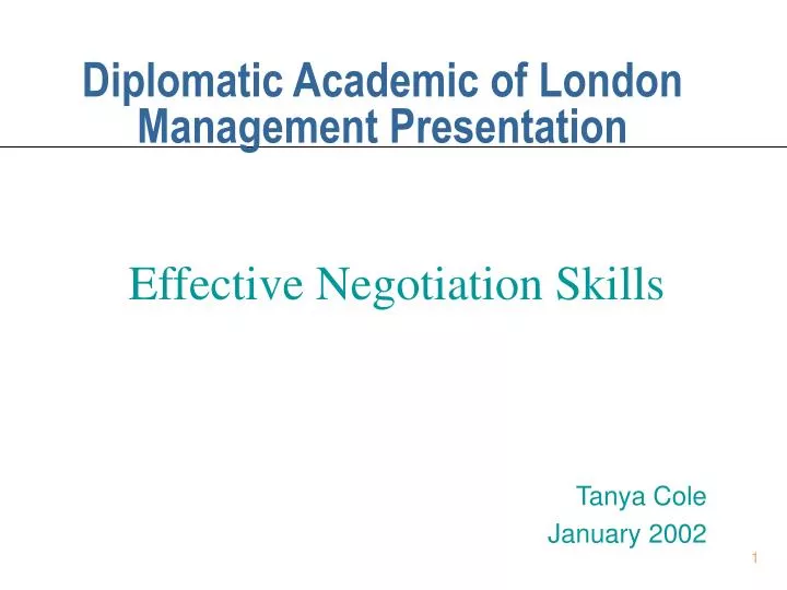 diplomatic academic of london management presentation
