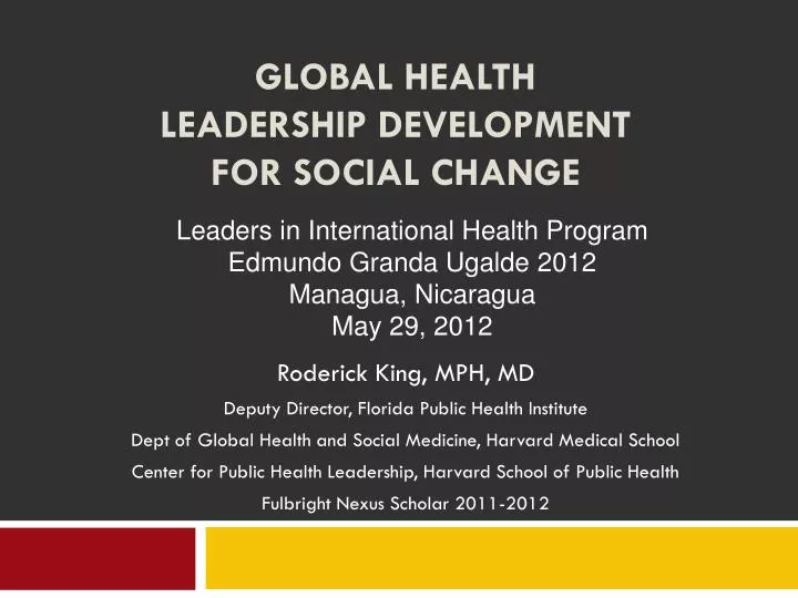 global health leadership development for social change