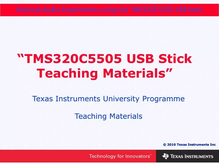 tms320c5505 usb stick teaching materials