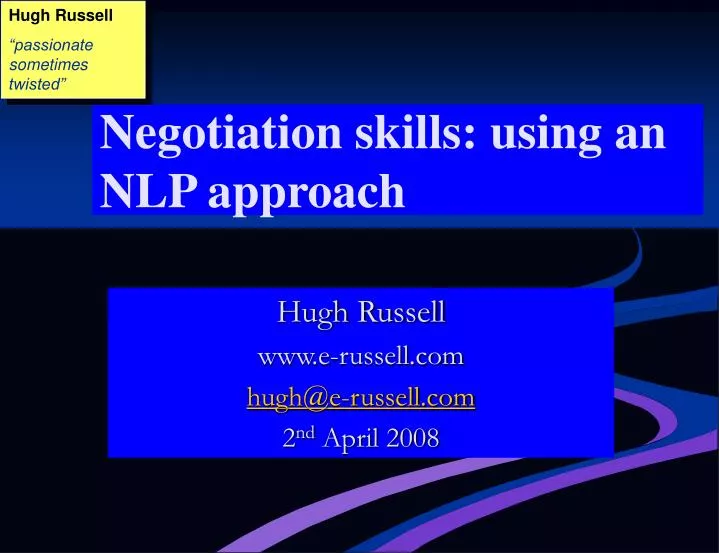 negotiation skills using an nlp approach