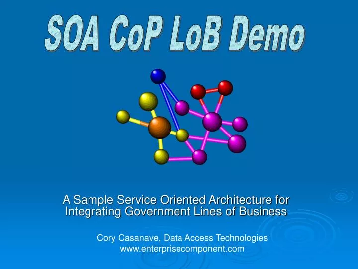 a sample service oriented architecture for integrating government lines of business