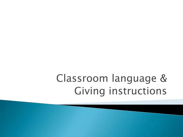 classroom language giving instructions
