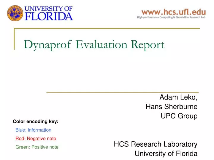 dynaprof evaluation report