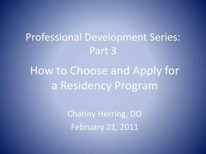professional development series part 3