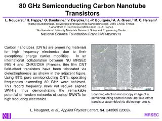 80 GHz Semiconducting Carbon Nanotube Transistors