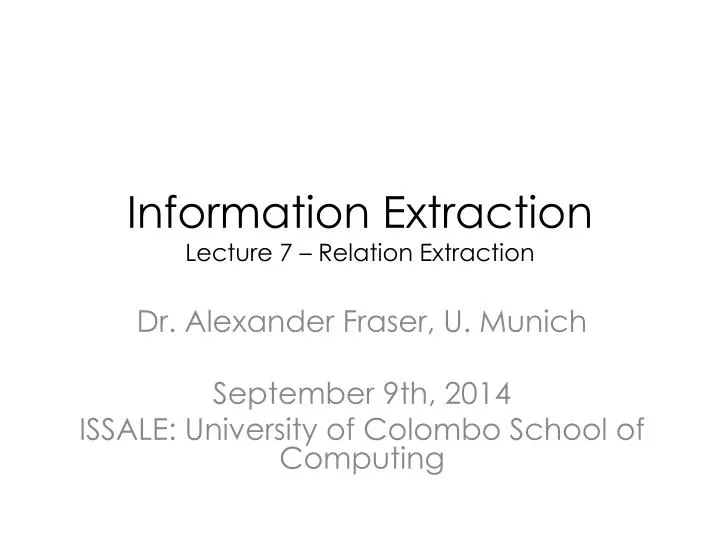 information extraction lecture 7 relation extraction