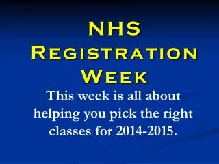 NHS Registration Week