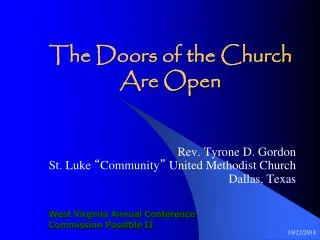 The Doors of the Church Are Open