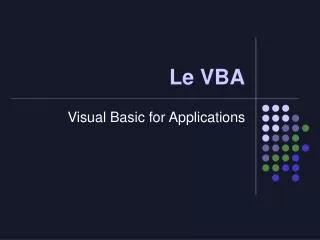 le vba