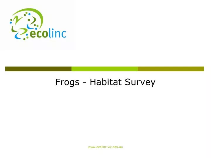 frogs habitat survey