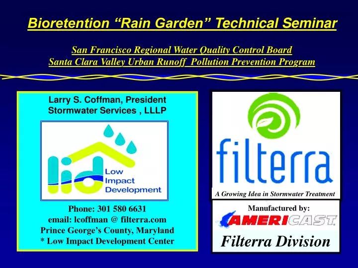 bioretention rain garden technical seminar