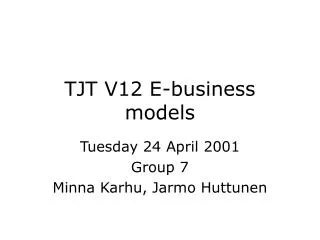 TJT V12 E-business models