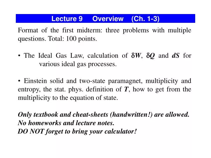 lecture 9 overview ch 1 3