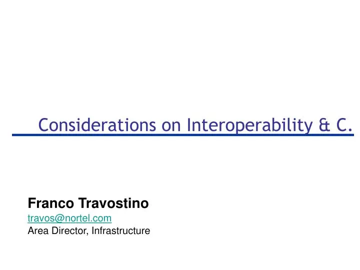 considerations on interoperability c