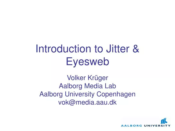 introduction to jitter eyesweb
