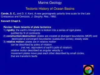 Marine Geology Tectonic History of Ocean Basins