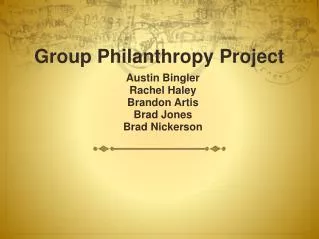 Group Philanthropy Project