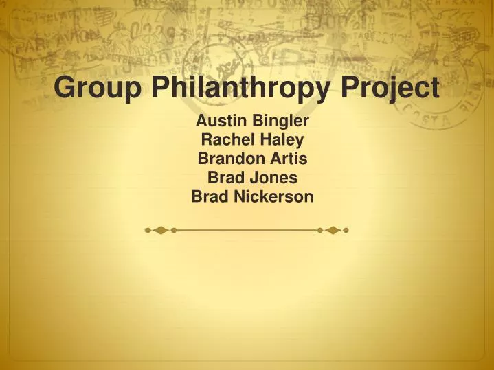 group philanthropy project