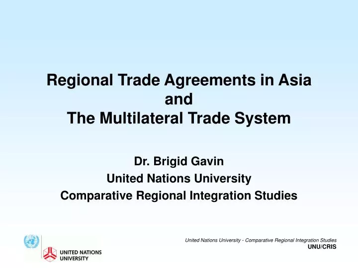 regional trade agreements in asia and the multilateral trade system