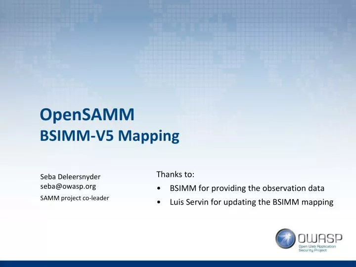 opensamm bsimm v5 mapping