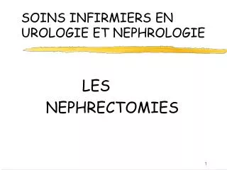 soins infirmiers en urologie et nephrologie