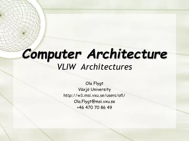 computer architecture vliw architectures