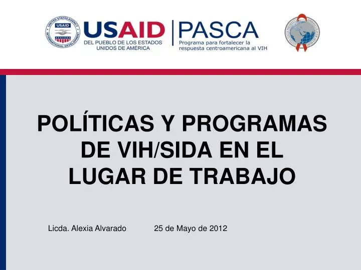 pol ticas y programas de vih sida en el lugar de trabajo