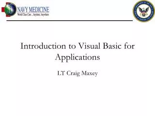 Introduction to Visual Basic for Applications