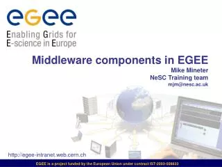 Middleware components in EGEE Mike Mineter NeSC Training team mjm@nesc.ac.uk