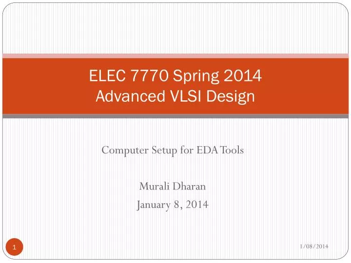 elec 7770 spring 2014 advanced vlsi design