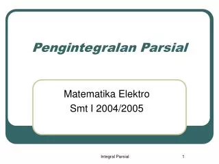 pengintegralan parsial