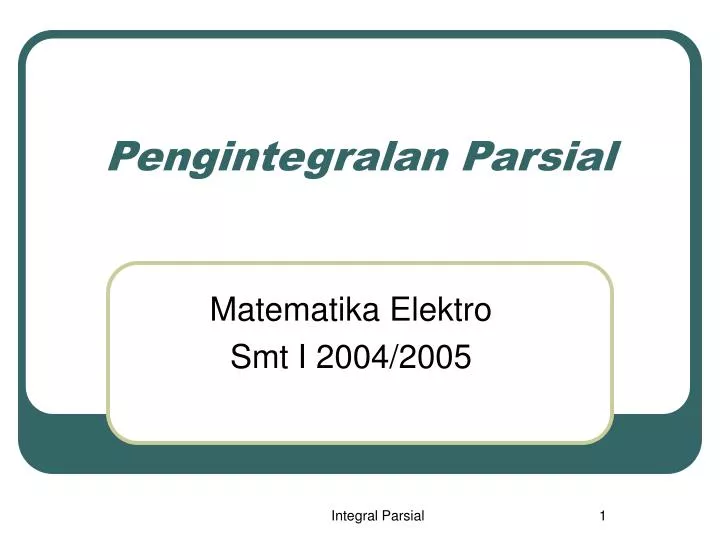 pengintegralan parsial